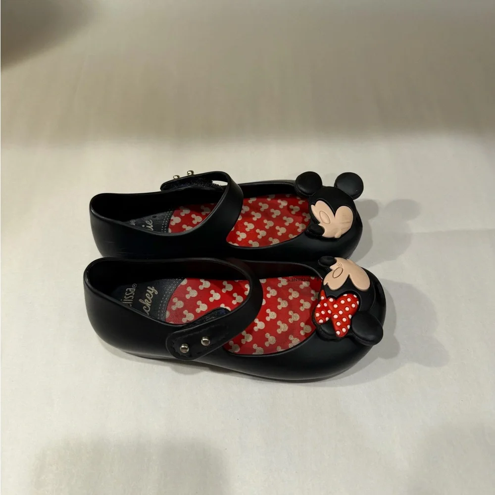 Disney Black Minnie Mouse Kids Dress Shoes mini Melissa